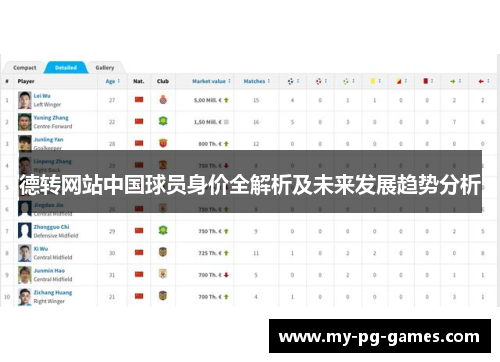 德转网站中国球员身价全解析及未来发展趋势分析