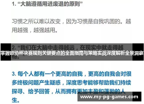 掌握欧协杯决赛规则关键要点的全面指南与策略实战深度解析全景洞察